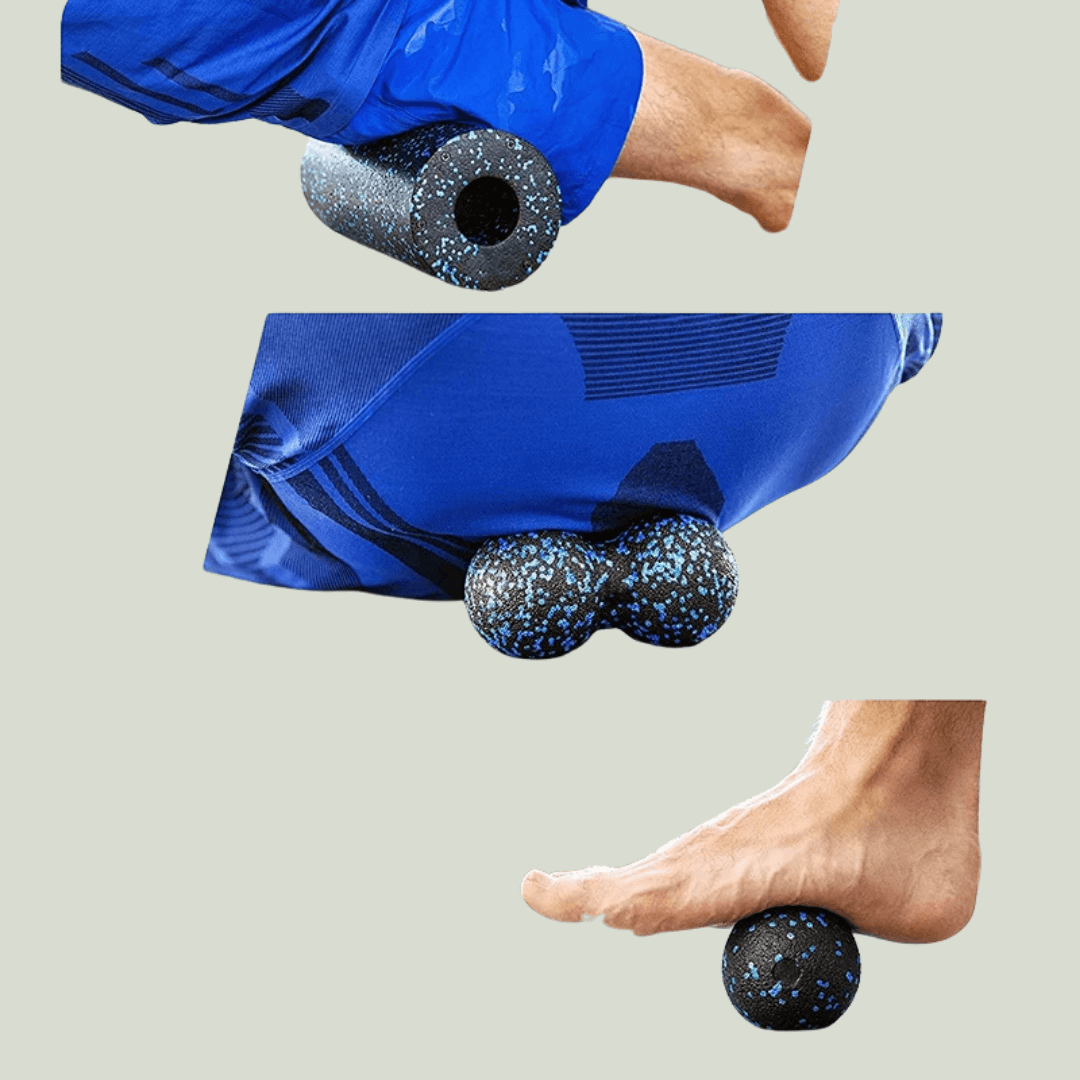 Faszien- Rolle inkl. Massage- Ball Set mit praktischer Tasche für eine entspannte Muskulatur