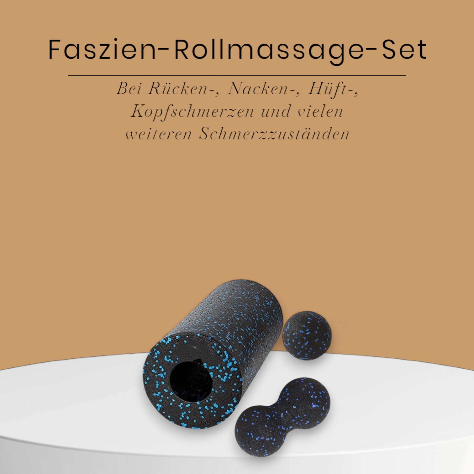 Faszien- Rolle inkl. Massage- Ball Set mit praktischer Tasche für eine entspannte Muskulatur
